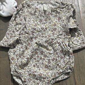 Rylee + Cru Floral One Piece - Brown and Yellow 3-6m